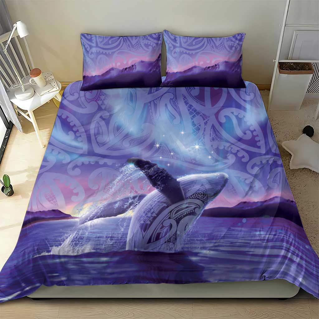 New Zealand Matariki Humpback Whale Bedding Set Paikea Maori New Year Purple Galaxy LT14 - Polynesian Pride