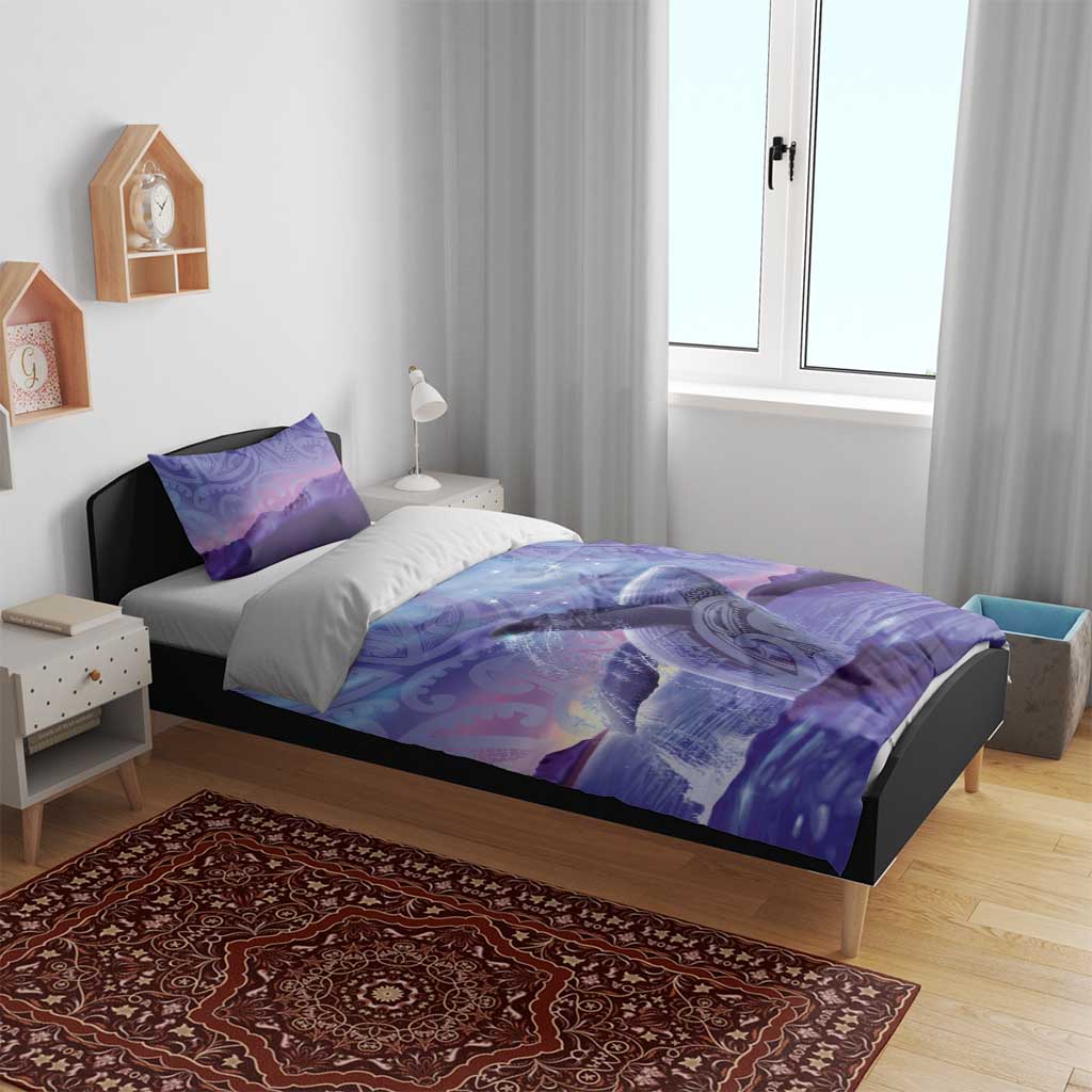 New Zealand Matariki Humpback Whale Bedding Set Paikea Maori New Year Purple Galaxy LT14 - Polynesian Pride