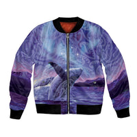 New Zealand Matariki Humpback Whale Bomber Jacket Paikea Maori New Year Purple Galaxy LT14 Unisex Purple - Polynesian Pride