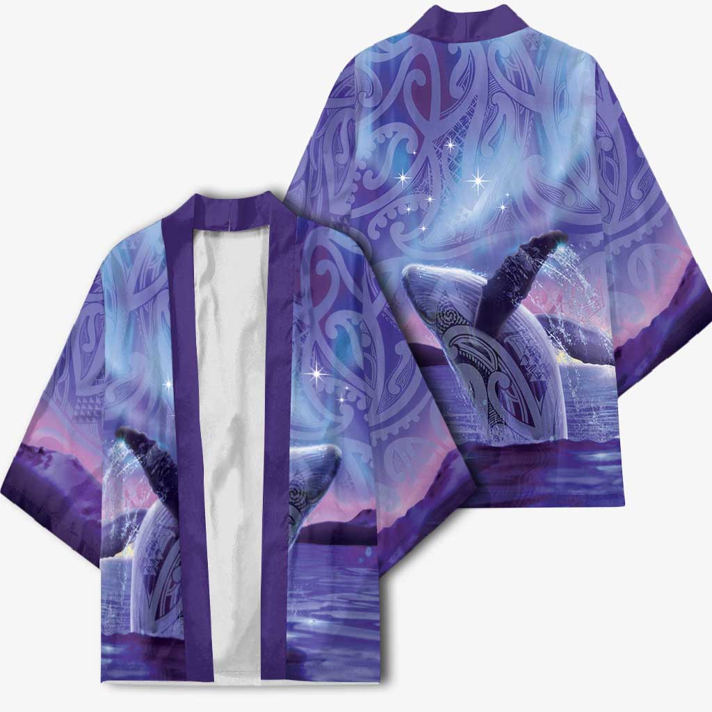 New Zealand Matariki Humpback Whale Kimono Paikea Maori New Year Purple Galaxy