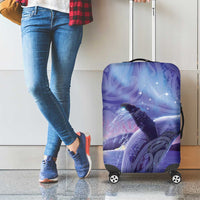 New Zealand Matariki Humpback Whale Luggage Cover Paikea Maori New Year Purple Galaxy
