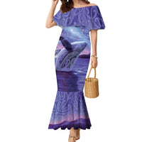 New Zealand Matariki Humpback Whale Mermaid Dress Paikea Maori New Year Purple Galaxy