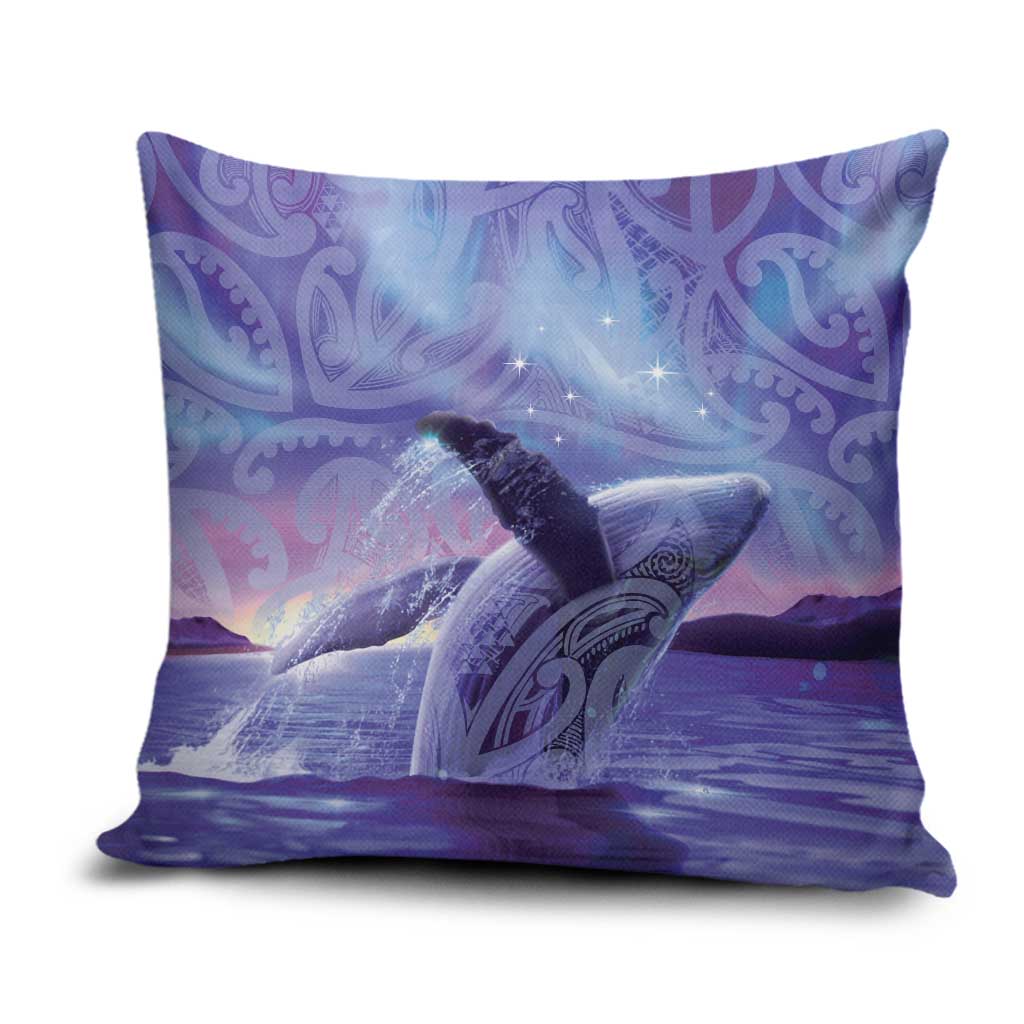 New Zealand Matariki Humpback Whale Pillow Cover Paikea Maori New Year Purple Galaxy