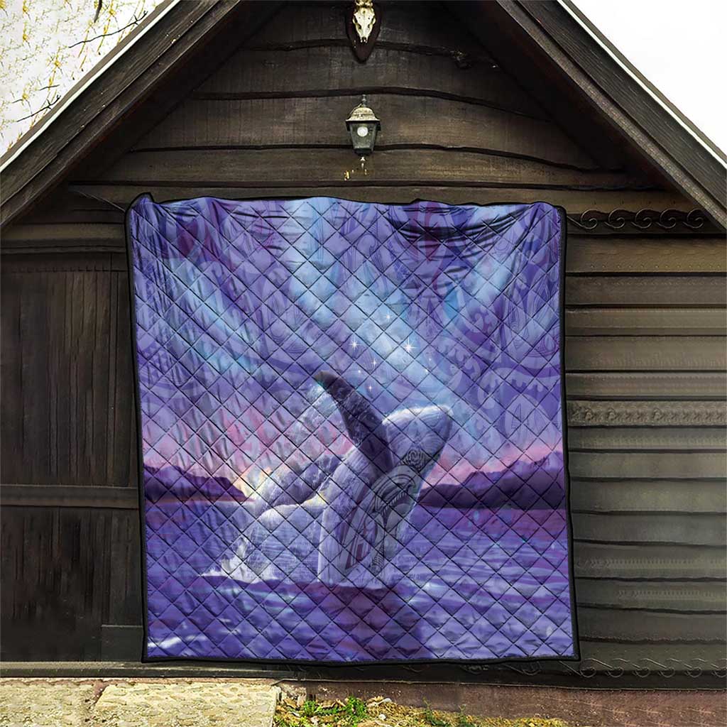 New Zealand Matariki Humpback Whale Quilt Paikea Maori New Year Purple Galaxy LT14 - Polynesian Pride
