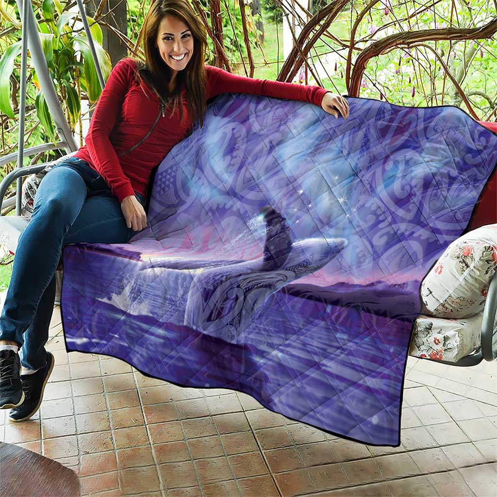 New Zealand Matariki Humpback Whale Quilt Paikea Maori New Year Purple Galaxy LT14 - Polynesian Pride