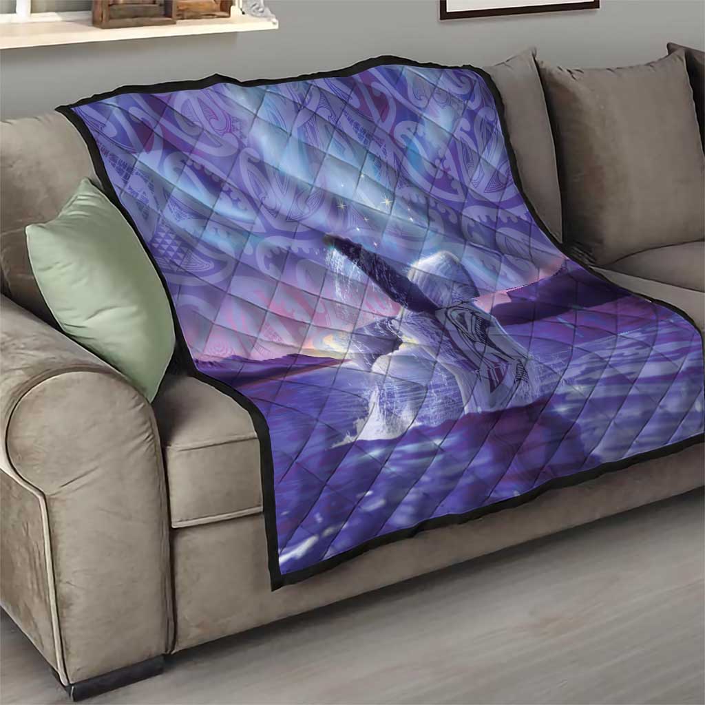New Zealand Matariki Humpback Whale Quilt Paikea Maori New Year Purple Galaxy LT14 - Polynesian Pride