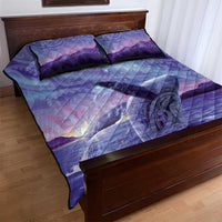 New Zealand Matariki Humpback Whale Quilt Bed Set Paikea Maori New Year Purple Galaxy