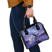 New Zealand Matariki Humpback Whale Shoulder Handbag Paikea Maori New Year Purple Galaxy