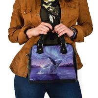 New Zealand Matariki Humpback Whale Shoulder Handbag Paikea Maori New Year Purple Galaxy