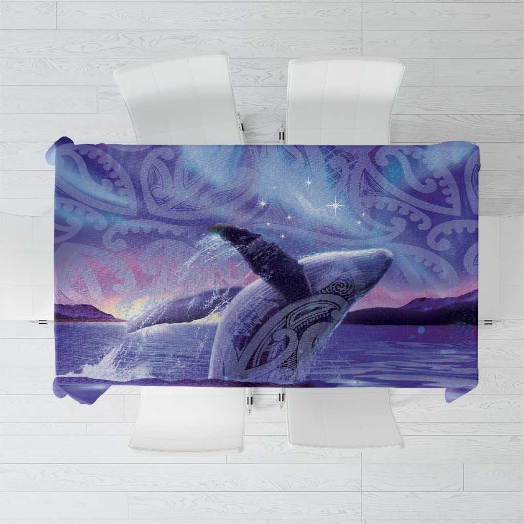 New Zealand Matariki Humpback Whale Tablecloth Paikea Maori New Year Purple Galaxy LT14 Purple - Polynesian Pride