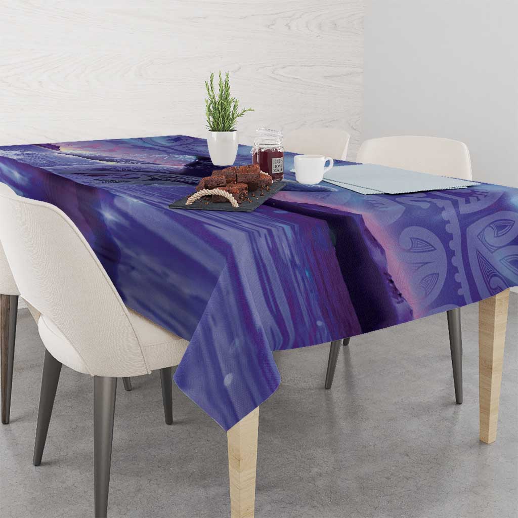 New Zealand Matariki Humpback Whale Tablecloth Paikea Maori New Year Purple Galaxy LT14 - Polynesian Pride
