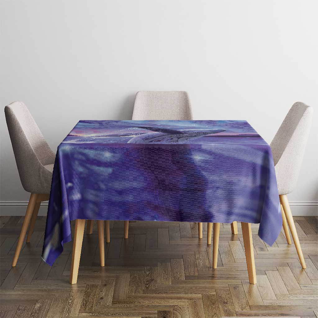 New Zealand Matariki Humpback Whale Tablecloth Paikea Maori New Year Purple Galaxy LT14 - Polynesian Pride