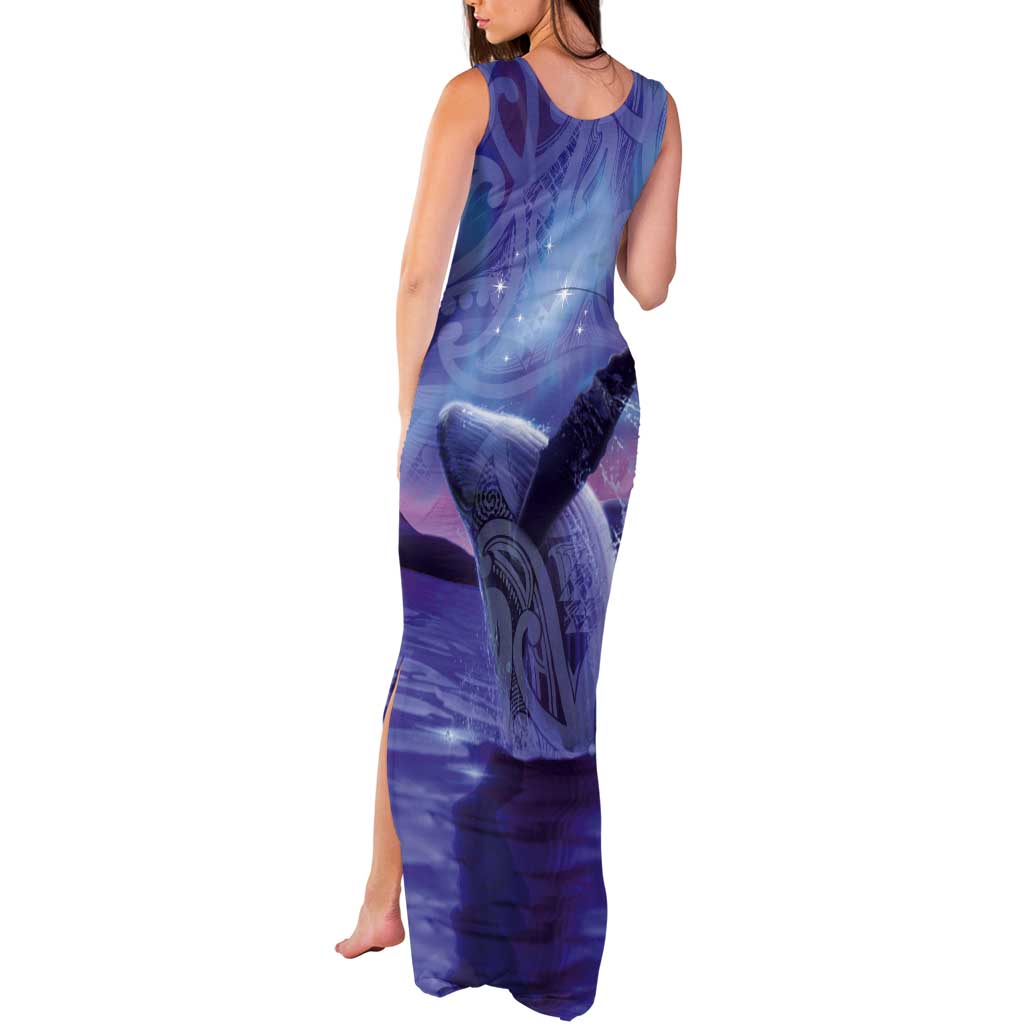 New Zealand Matariki Humpback Whale Tank Maxi Dress Paikea Maori New Year Purple Galaxy