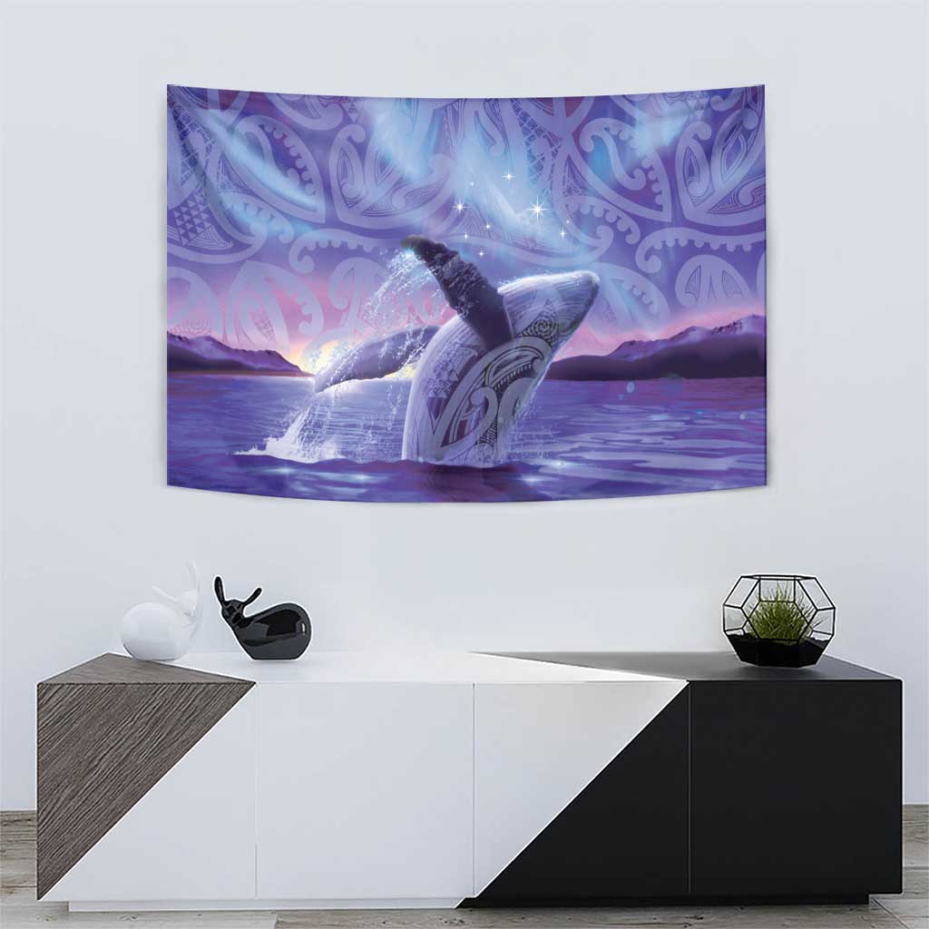 New Zealand Matariki Humpback Whale Tapestry Paikea Maori New Year Purple Galaxy