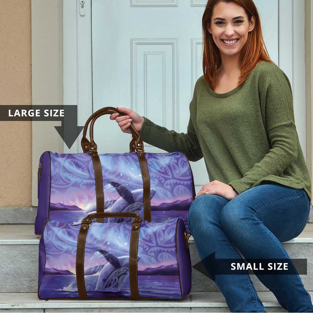 New Zealand Matariki Humpback Whale Travel Bag Paikea Maori New Year Purple Galaxy