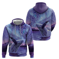 New Zealand Matariki Humpback Whale Zip Hoodie Paikea Maori New Year Purple Galaxy