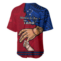 Polynesian Pride Father Day Samoa Baseball Jersey Manuia le Aso Sa o Tama Red Version LT14 - Polynesian Pride