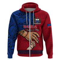 Custom Father Day Samoa Hoodie Manuia le Aso Sa o Tama Red Version LT14 Zip Hoodie Red - Polynesian Pride