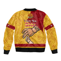Polynesian Pride Father Day Papua New Guinea Sleeve Zip Bomber Jacket PNG I Love You Dad Yellow Version LT14 - Polynesian Pride