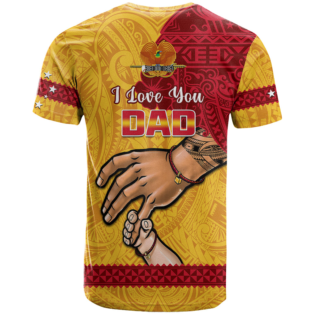 Polynesian Pride Father Day Papua New Guinea T Shirt PNG I Love You Dad Yellow Version LT14 - Polynesian Pride