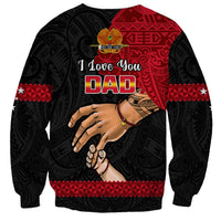 Polynesian Pride Father Day Papua New Guinea Sweatshirt PNG I Love You Dad Black Version LT14 - Polynesian Pride