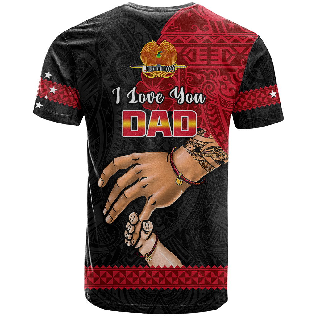 Polynesian Pride Father Day Papua New Guinea T Shirt PNG I Love You Dad Black Version LT14 - Polynesian Pride