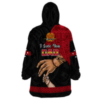 Polynesian Pride Father Day Papua New Guinea Wearable Blanket Hoodie PNG I Love You Dad Black Version LT14 - Polynesian Pride