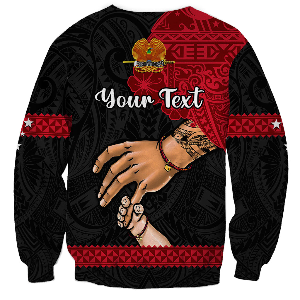 Personalised Father Day Papua New Guinea Sweatshirt PNG I Love You Dad Black Version LT14 - Polynesian Pride