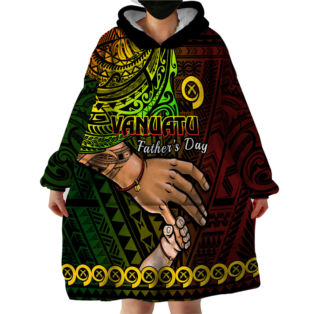 Personalised Father Day Vanuatu Wearable Blanket Hoodie I Love You Dad Reggae Version LT14 - Polynesian Pride