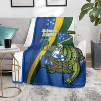 Solomon Islands Independence Day Blanket Happy 7 July Crocodile Flag Style