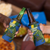 Solomon Islands Independence Day 4 in 1 Can Cooler Tumbler Happy 7 July Crocodile Flag Style