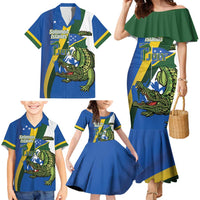 Solomon Islands Independence Day Family Matching Mermaid Dress and Hawaiian Shirt Happy 7 July Crocodile Flag Style
