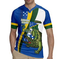 Solomon Islands Independence Day Rugby Jersey Happy 7 July Crocodile Flag Style