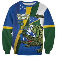Solomon Islands Independence Day Sweatshirt Happy 7 July Crocodile Flag Style