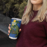 Solomon Islands Independence Day Tumbler Cup Happy 7 July Crocodile Flag Style