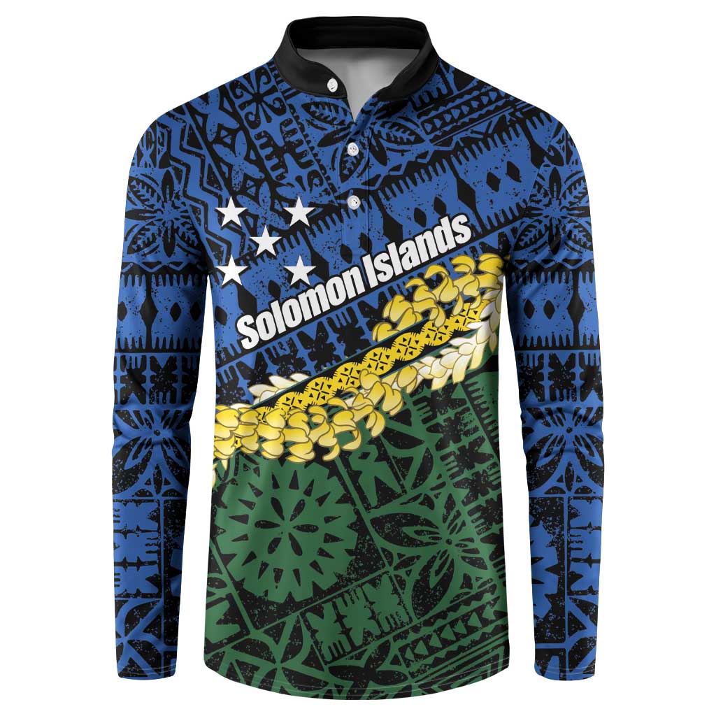 Halo Olaketa Solomon Islands Tapa Pattern Button Sweatshirt