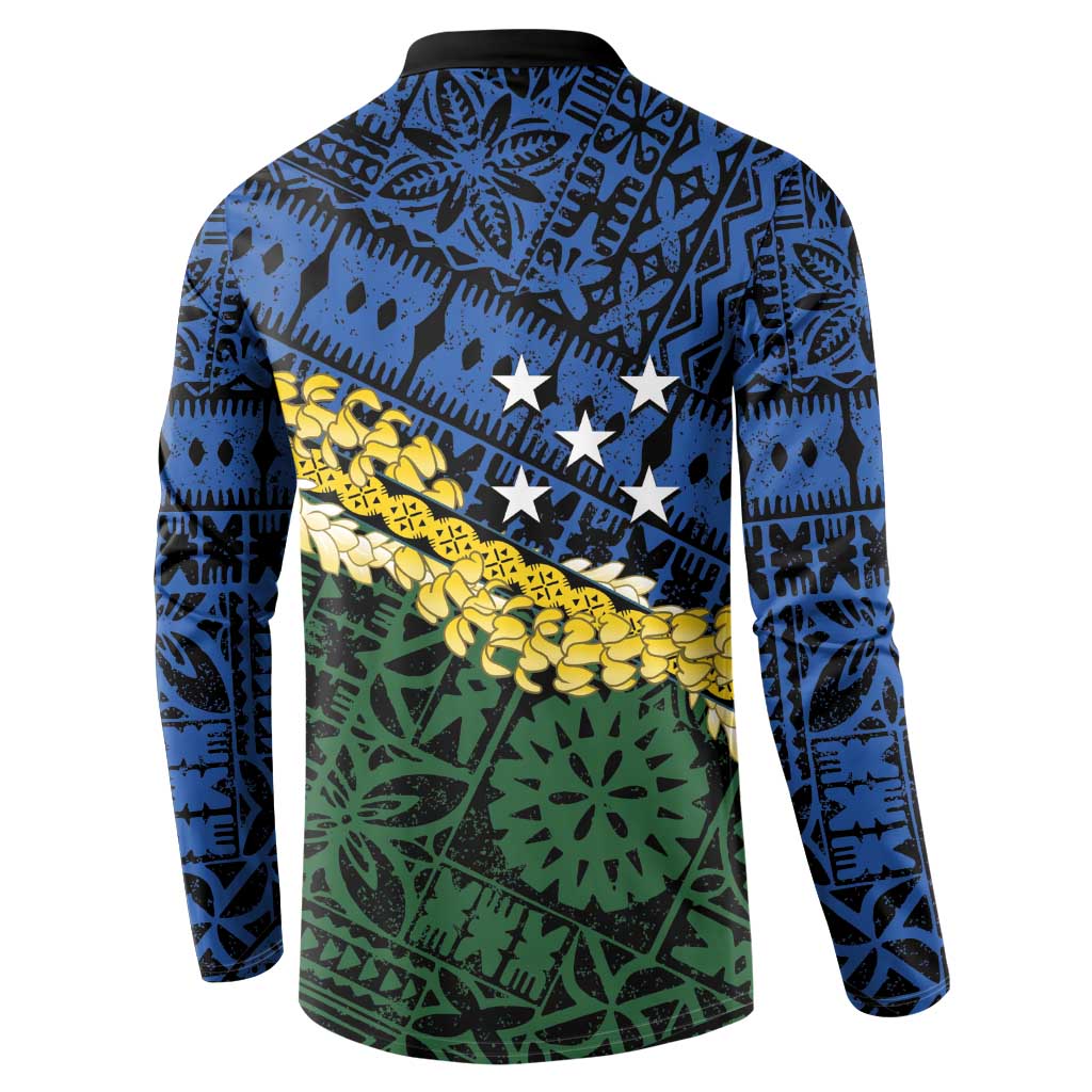 Halo Olaketa Solomon Islands Tapa Pattern Button Sweatshirt