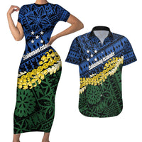 Halo Olaketa Solomon Islands Tapa Pattern Couples Matching Short Sleeve Bodycon Dress and Hawaiian Shirt
