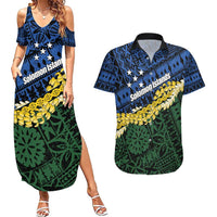 Halo Olaketa Solomon Islands Tapa Pattern Couples Matching Summer Maxi Dress and Hawaiian Shirt