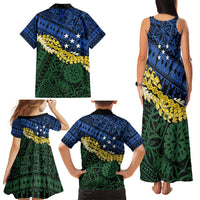 Halo Olaketa Solomon Islands Tapa Pattern Family Matching Tank Maxi Dress and Hawaiian Shirt