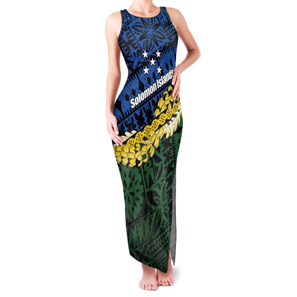Halo Olaketa Solomon Islands Tapa Pattern Family Matching Tank Maxi Dress and Hawaiian Shirt