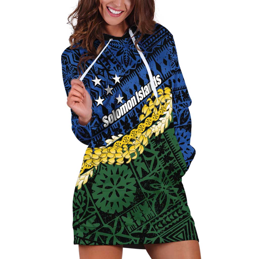 Halo Olaketa Solomon Islands Tapa Pattern Hoodie Dress