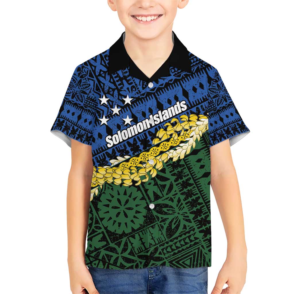 Halo Olaketa Solomon Islands Tapa Pattern Kid Hawaiian Shirt