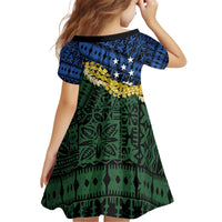 Halo Olaketa Solomon Islands Tapa Pattern Kid Short Sleeve Dress