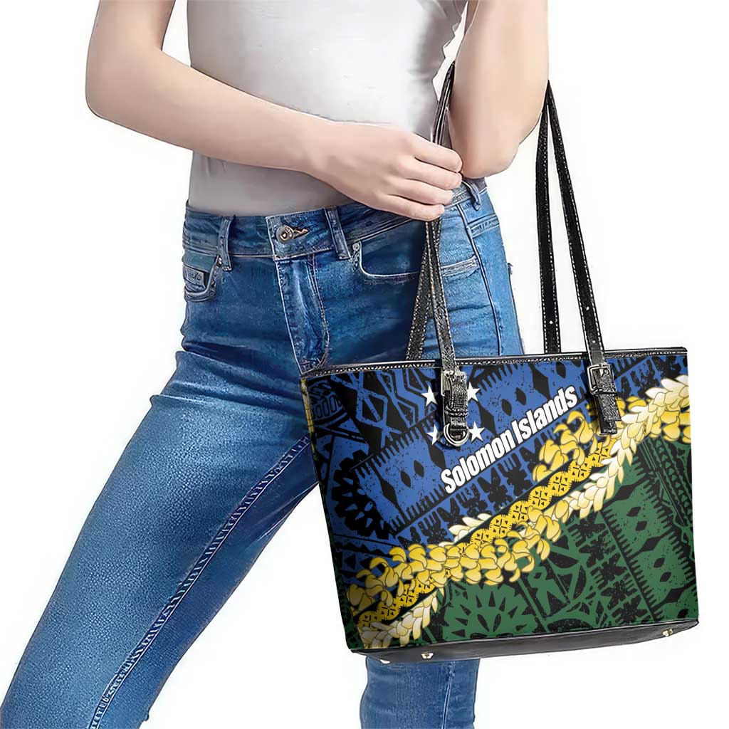 Halo Olaketa Solomon Islands Tapa Pattern Leather Tote Bag
