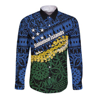 Halo Olaketa Solomon Islands Tapa Pattern Long Sleeve Button Shirt