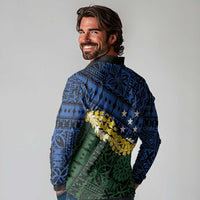 Halo Olaketa Solomon Islands Tapa Pattern Long Sleeve Polo Shirt