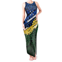 Halo Olaketa Solomon Islands Tapa Pattern Tank Maxi Dress