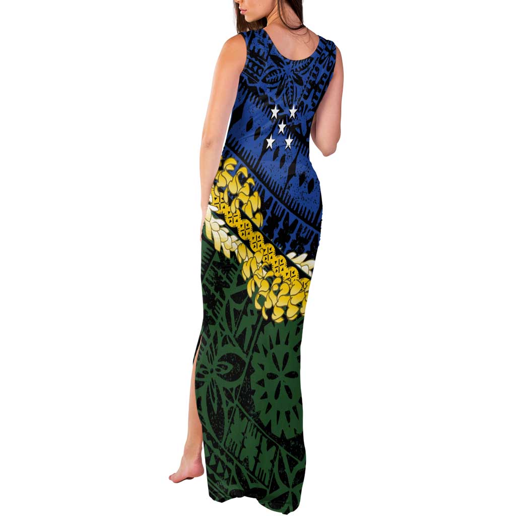 Halo Olaketa Solomon Islands Tapa Pattern Tank Maxi Dress