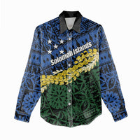 Halo Olaketa Solomon Islands Tapa Pattern Women Casual Shirt LT14 - Polynesian Pride